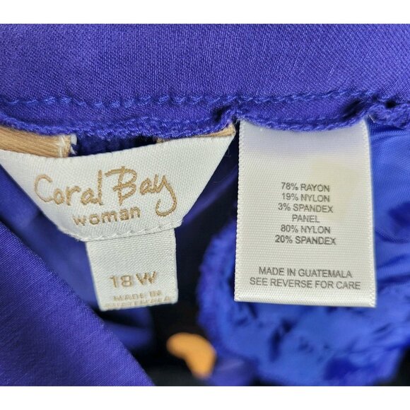 Coral Bay Bermuda Shorts Plus Size 18 18W 41"x10.5" Blue casual Mid Rise Pull On - Picture 4 of 4